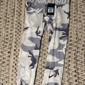 Nike White and Gray Camo Compression Pants